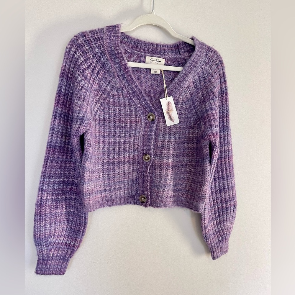 Beautiful purple cardigan sweater